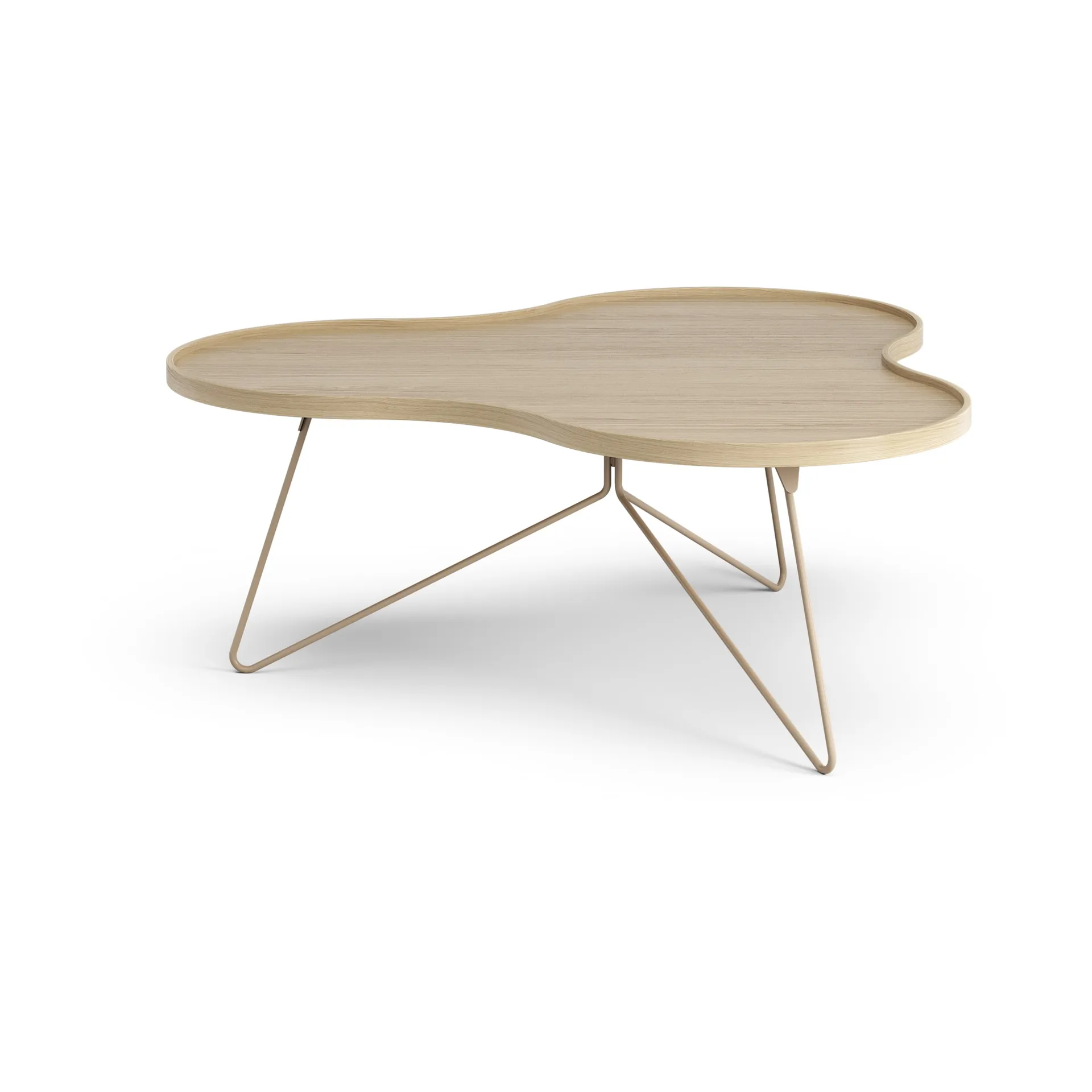 Flower mono bord 107x114 cm, H45 Eg lakeret/Nutmeg RAL1019 Swedese