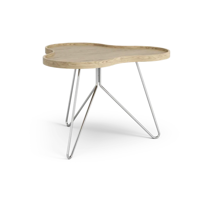 Flower mono bord 62x66 cm - H45cm-eg natur-krom - Swedese