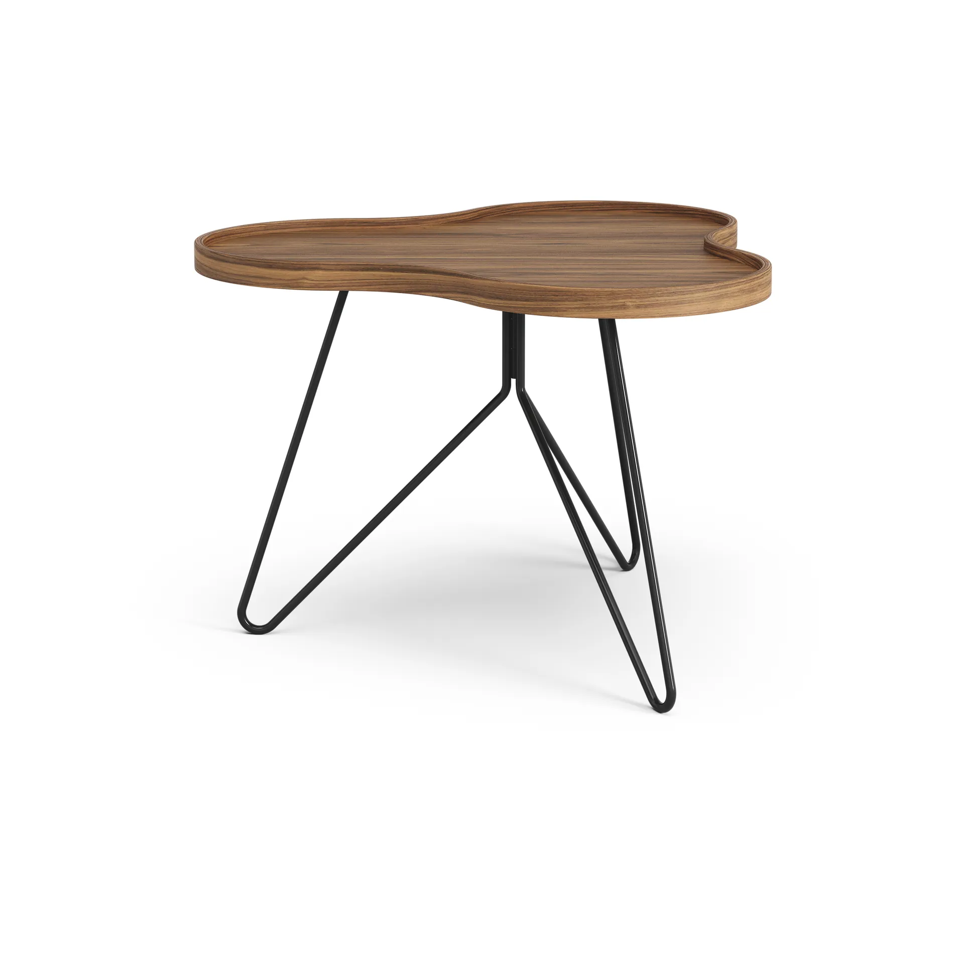 Flower mono bord Special Edition 62x66 cm, H45 cm-lakeret valnød-sortrlakeret stål Swedese