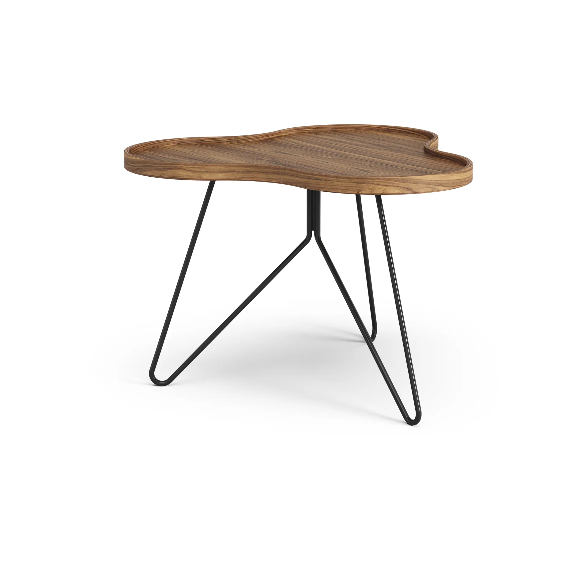 Flower mono bord Special Edition 62x66 cm, H45 cm-lakeret valnød-sortrlakeret stål Swedese