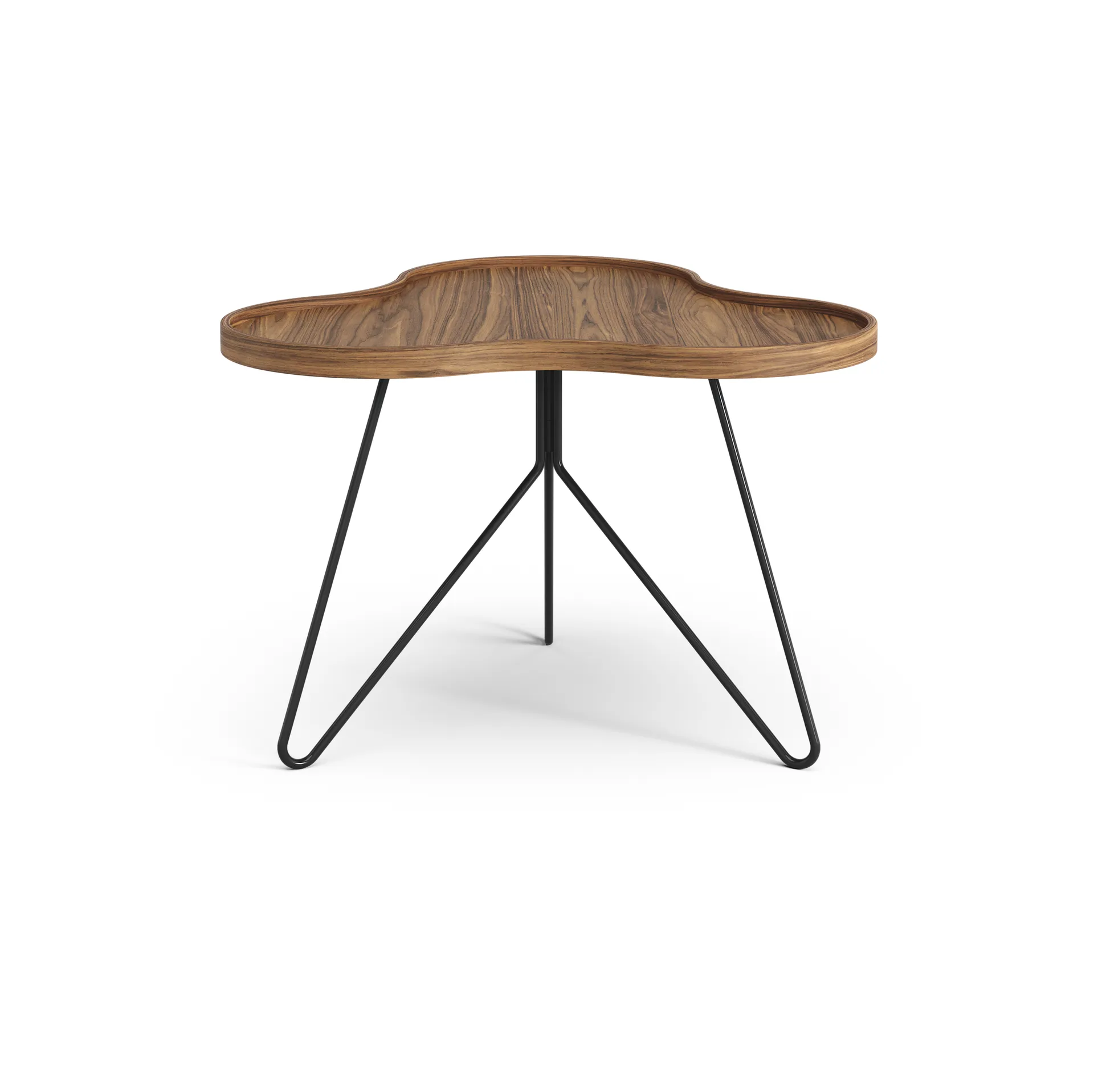 Flower mono bord Special Edition 62x66 cm, H45 cm-lakeret valnød-sortrlakeret stål Swedese