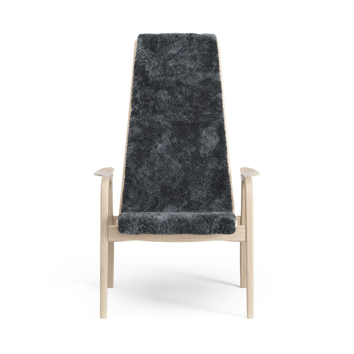 Laminett lænestol hvidpigmenteret eg/fåreskind, Charcoal (mørkegrå) Swedese