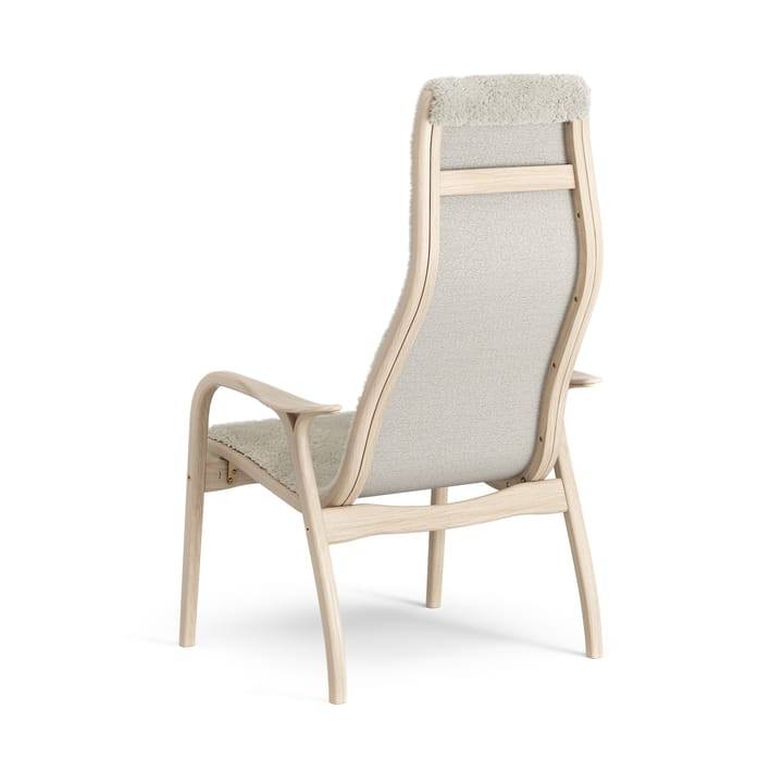 Laminett lænestol hvidpigmenteret eg/fåreskind, Moonlight (beige) Swedese
