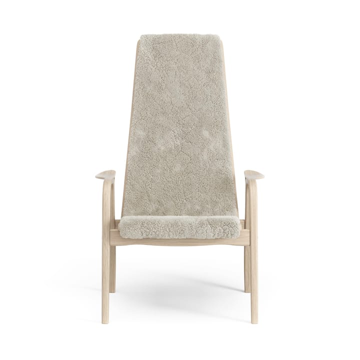 Laminett lænestol hvidpigmenteret eg/fåreskind, Moonlight (beige) Swedese