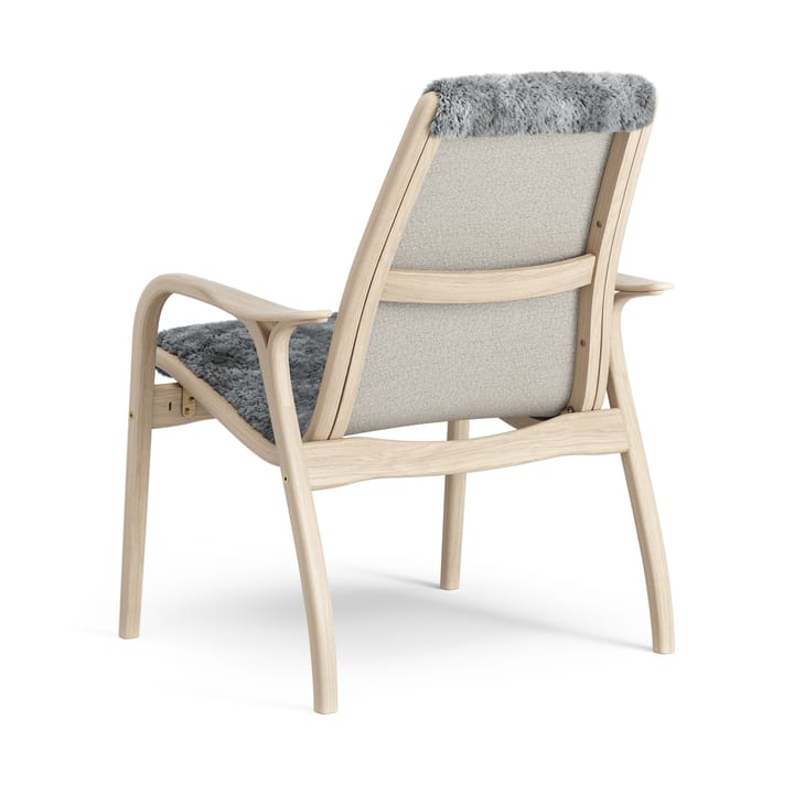 Laminett lænestol hvidpigmenteret eg/fåreskind, Scandinavian Grey (grå) Swedese