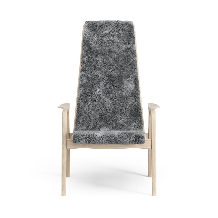 Laminett lænestol hvidpigmenteret eg/fåreskind, Scandinavian Grey (grå) Swedese