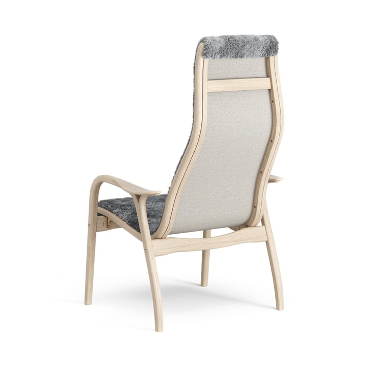 Laminett lænestol hvidpigmenteret eg/fåreskind, Scandinavian Grey (grå) Swedese
