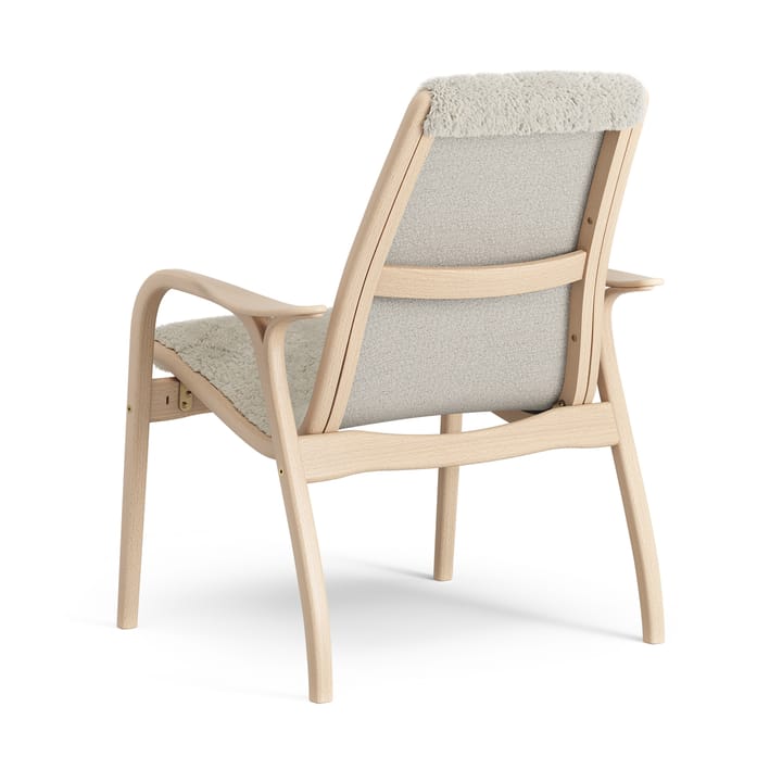 Laminett lænestol lakeret bøg/fåreskind, Moonlight (beige) Swedese