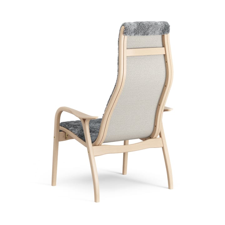 Laminett lænestol lakeret bøg/fåreskind, Scandinavian Grey (grå) Swedese
