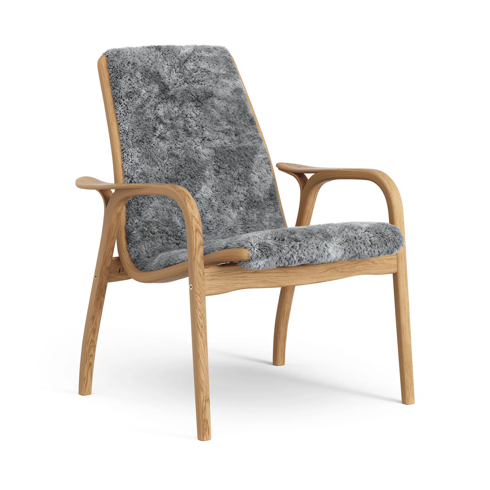 Laminett lænestol olieret eg/fåreskind, Scandinavian Grey (grå) Swedese