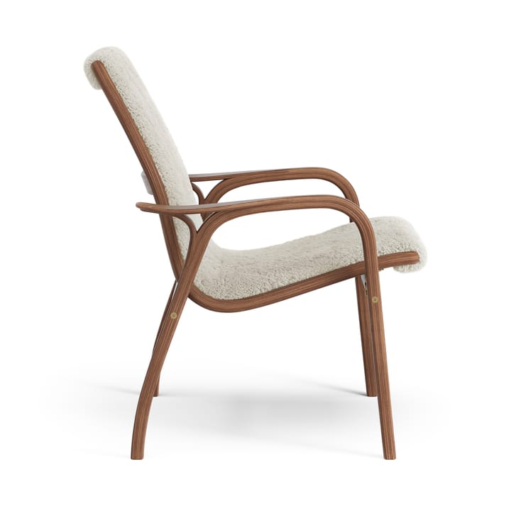 Laminett lænestol olieret valnød/fåreskind, Moonlight (beige) Swedese