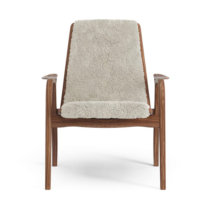 Laminett lænestol olieret valnød/fåreskind, Moonlight (beige) Swedese