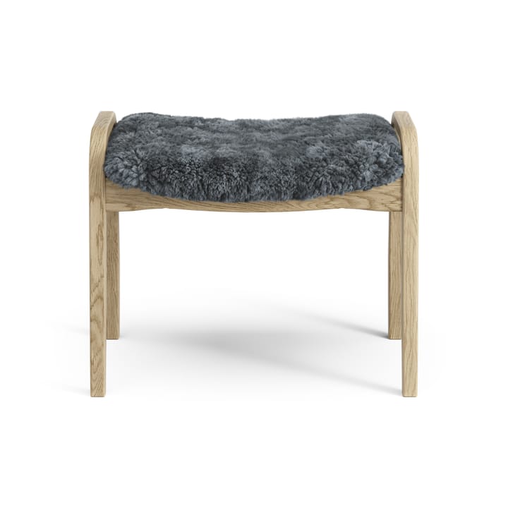 Lamini fodskammel til børn lakeret eg/fåreskind, Charcoal (mørkegrå) Swedese