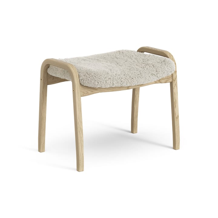 Lamini fodskammel til børn lakeret eg/fåreskind, Moonlight (beige) Swedese