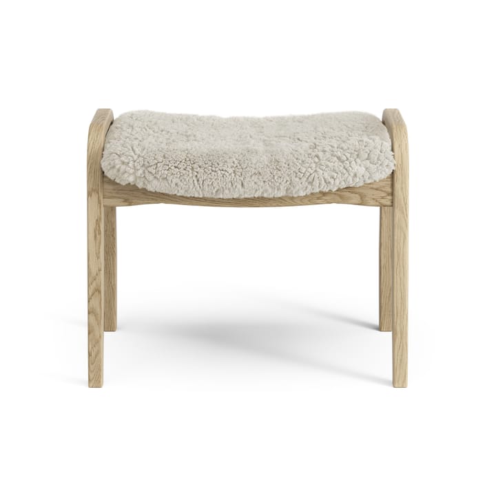 Lamini fodskammel til børn lakeret eg/fåreskind, Moonlight (beige) Swedese