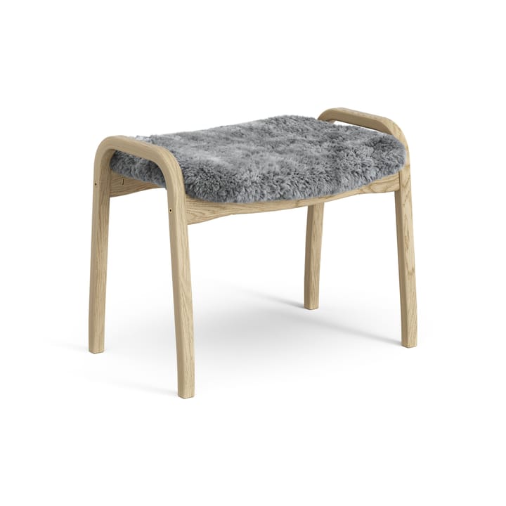 Lamini fodskammel til børn lakeret eg/fåreskind, Scandinavian Grey (grå) Swedese