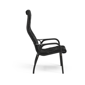 Lamino lænestol - fåreskind black, sortbejdset bøg - Swedese