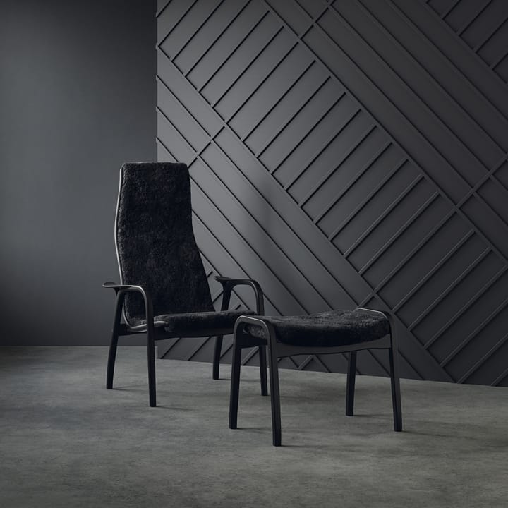 Lamino lænestol med fodskammel Black Edition, Sort Swedese