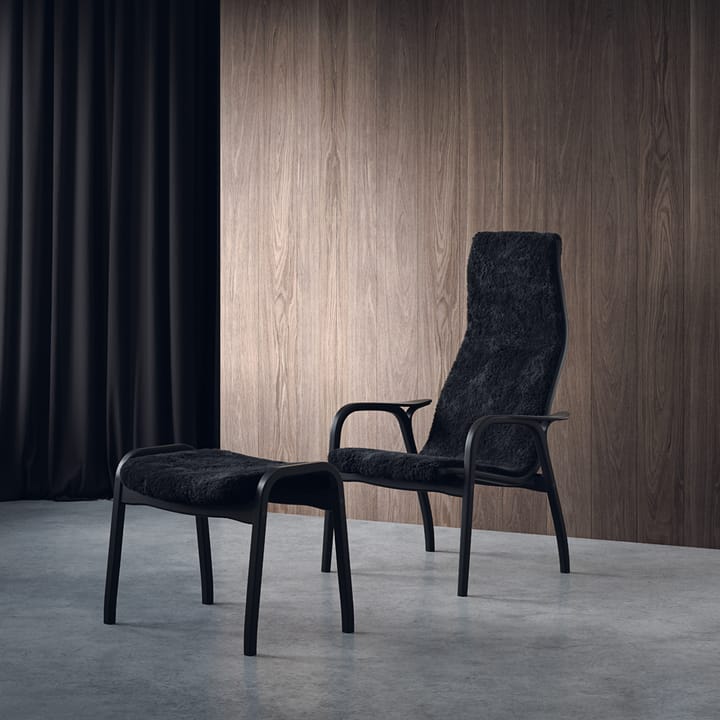 Lamino lænestol med fodskammel Black Edition, Sort Swedese