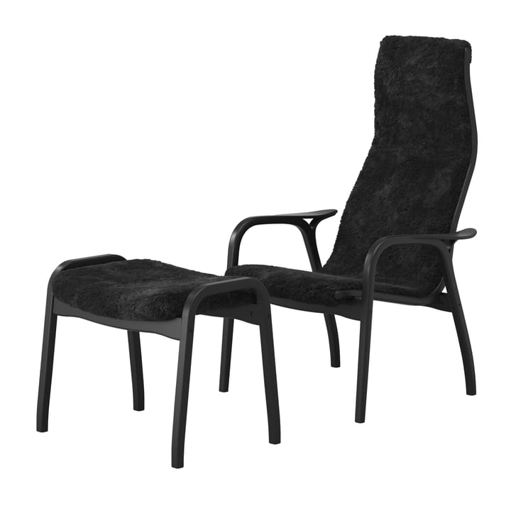 Lamino lænestol med fodskammel Black Edition - Sort - Swedese