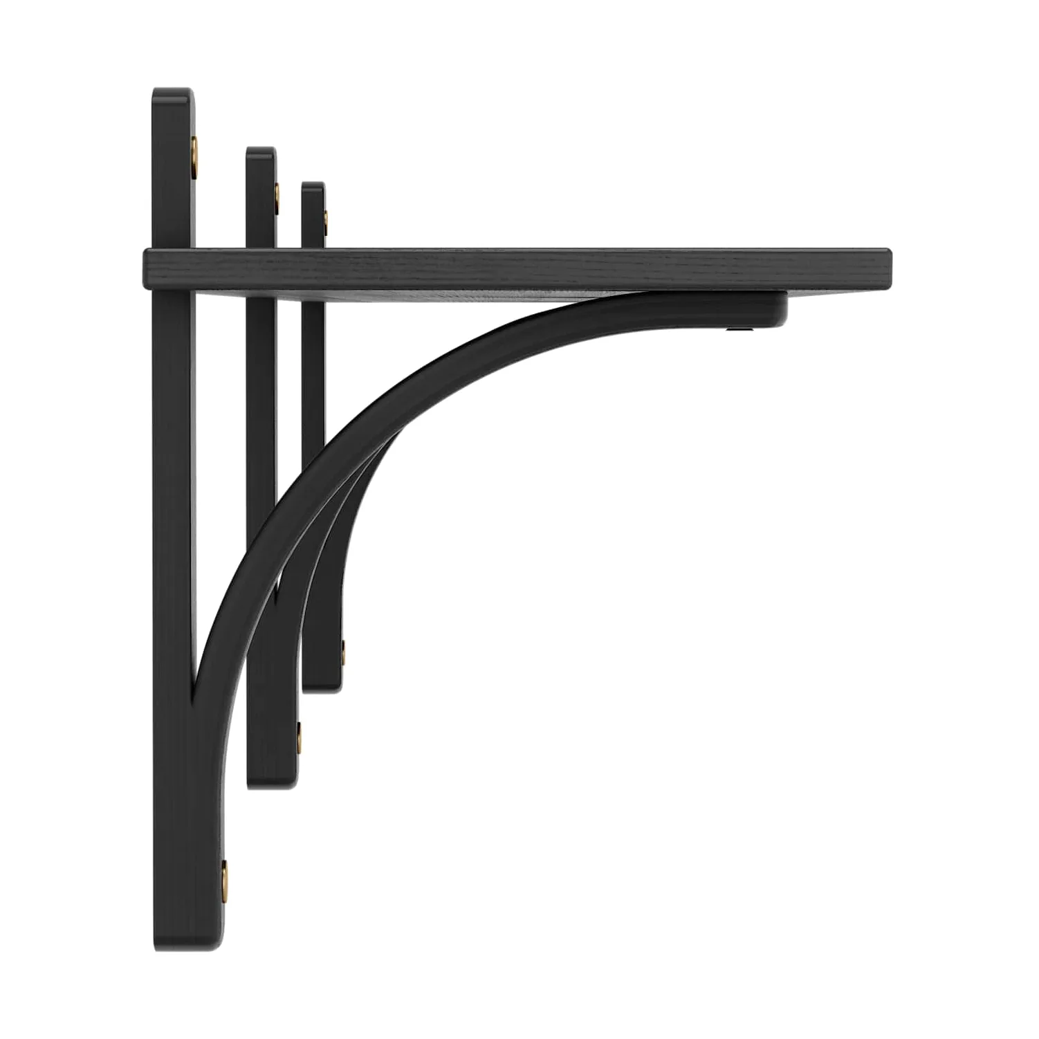 Levi hylde 1 hyldeplade, Sortlaseret ask-messing, 180 cm Swedese