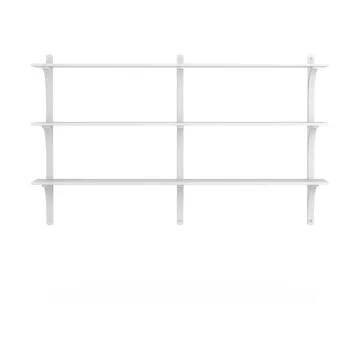 Levi hylde 3 hyldeplade - Hvidlaserede ask-aluminium, 180 cm - Swedese