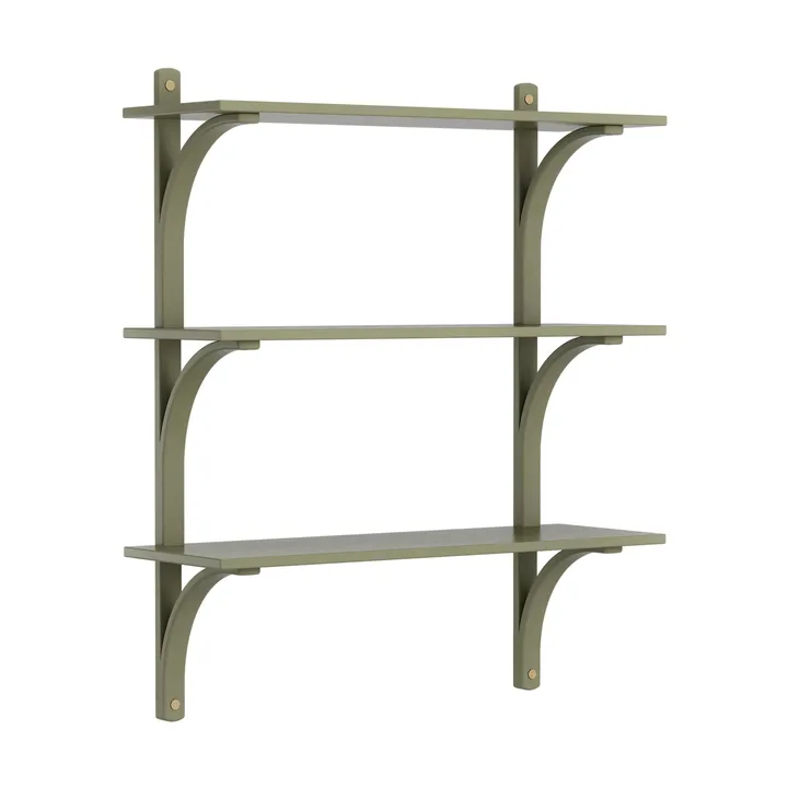 Levi hylde 3 hyldeplade - Moss green-aluminium, 90 cm - Swedese
