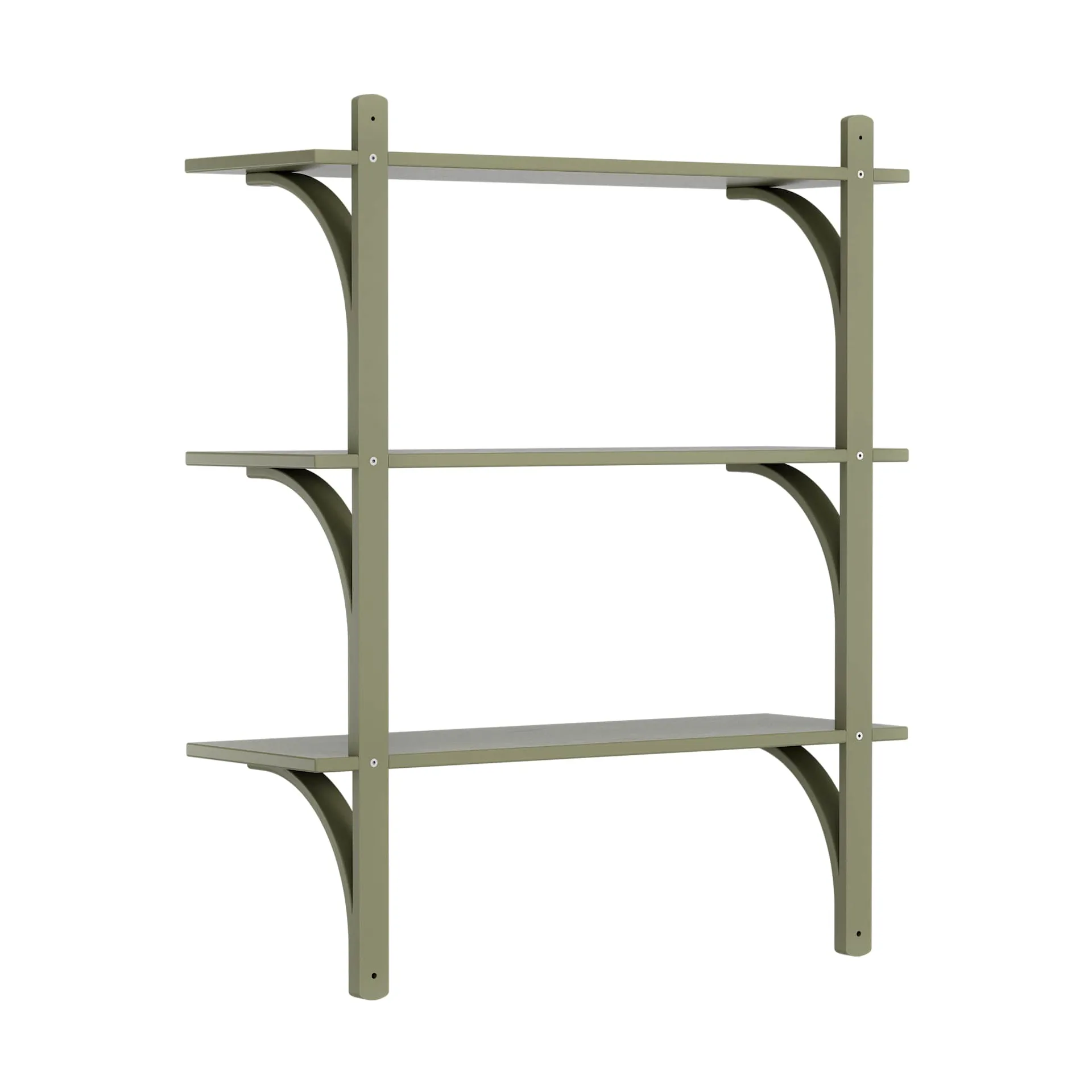 Levi hylde 3 hyldeplade, Moss green-aluminium, 90 cm Swedese