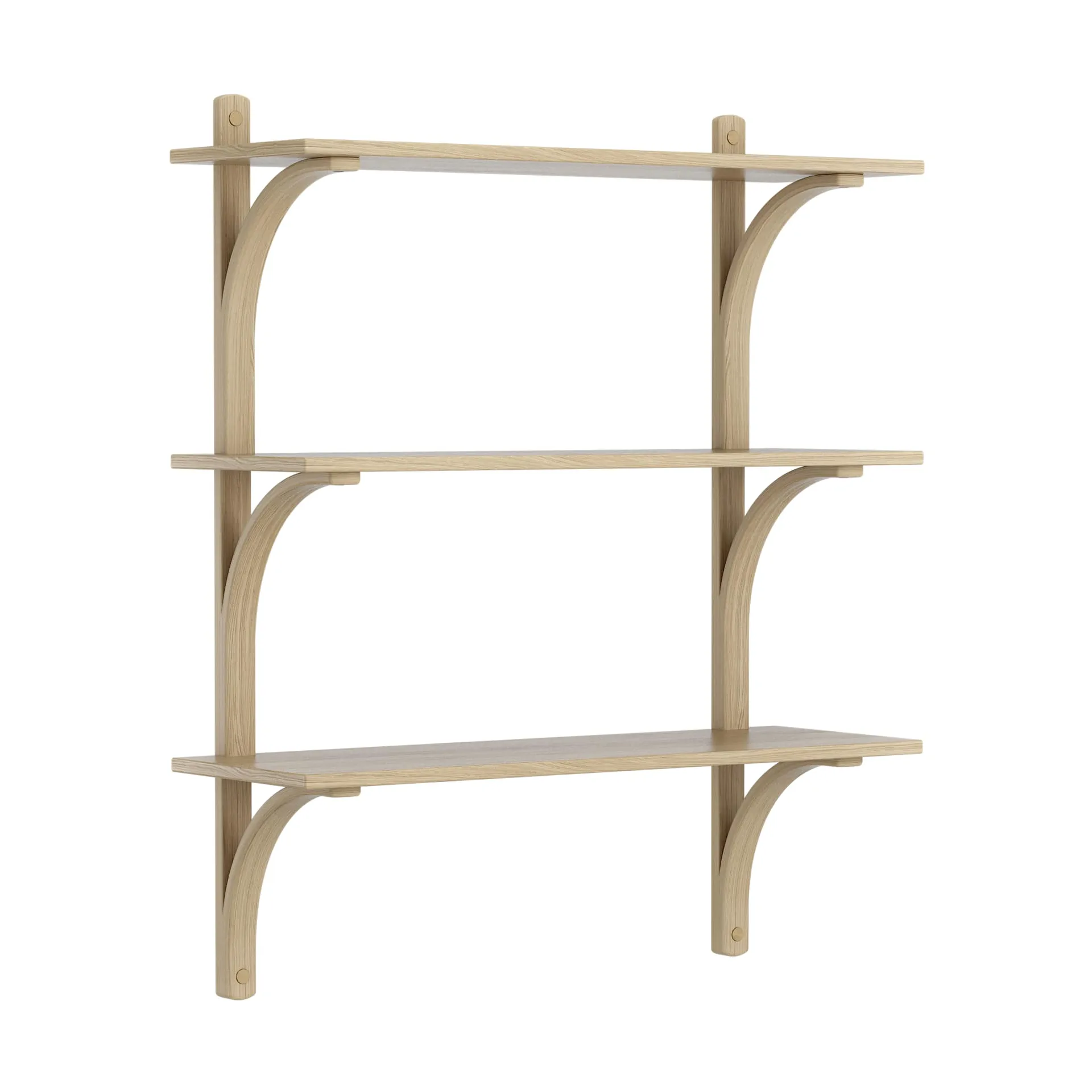 Levi hylde 3 hyldeplade, Naturlakeret eg-messing, 90 cm Swedese
