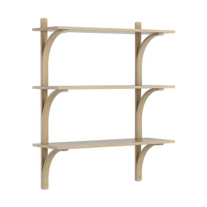 Levi hylde 3 hyldeplade - Naturlakeret eg-messing, 90 cm - Swedese