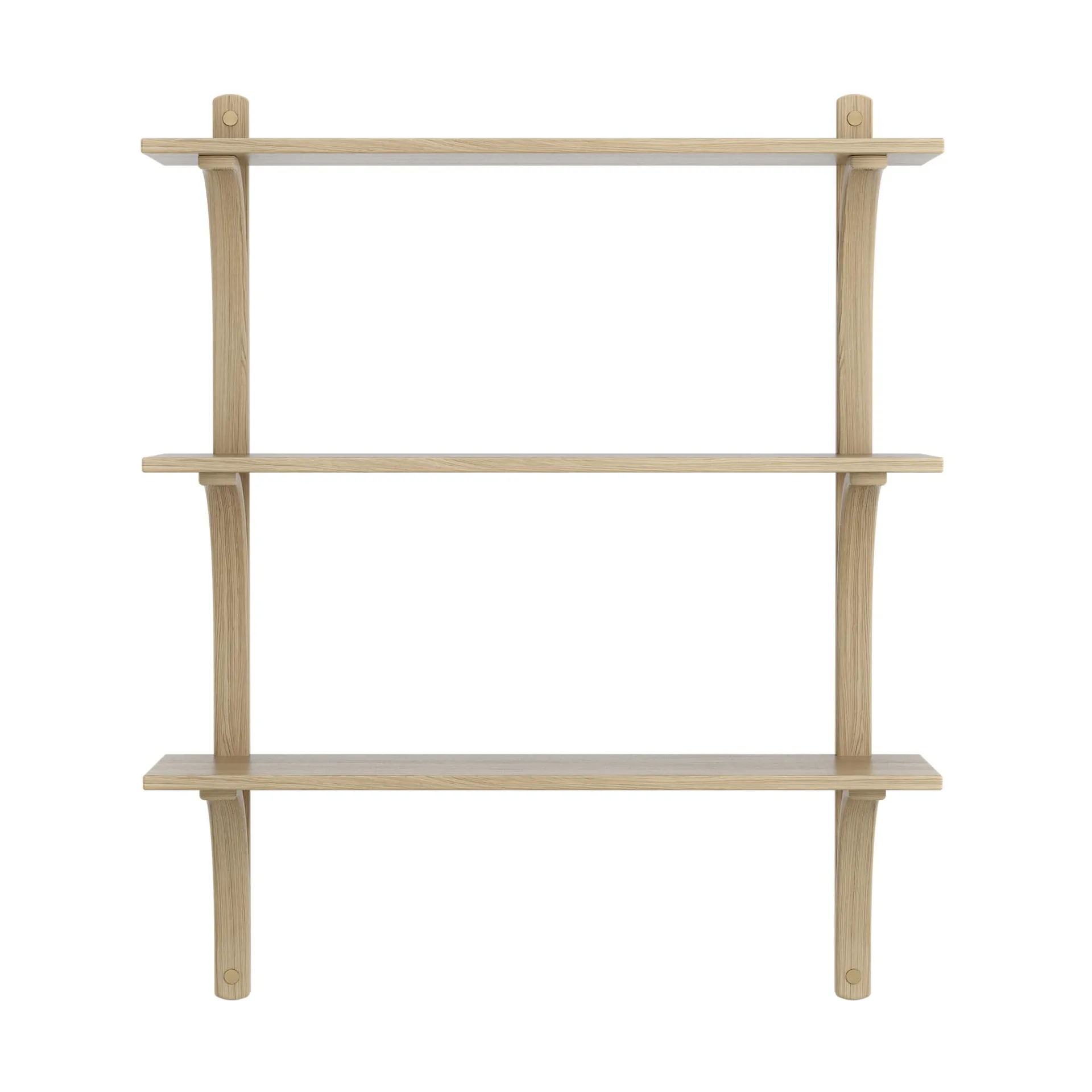 Levi hylde 3 hyldeplade, Naturlakeret eg-messing, 90 cm Swedese