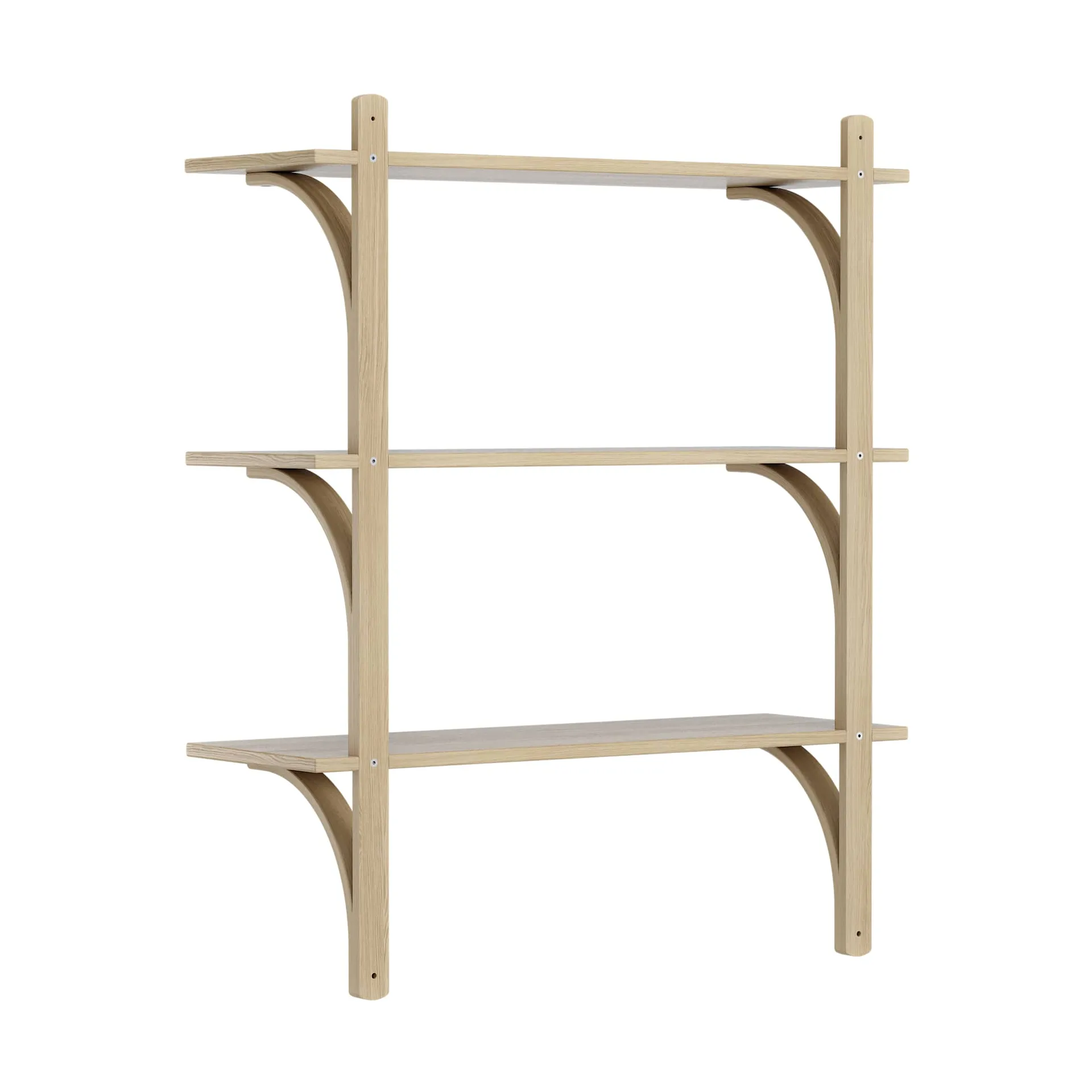 Levi hylde 3 hyldeplade, Naturlakeret eg-messing, 90 cm Swedese