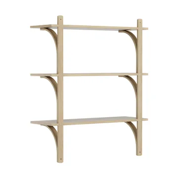 Levi hylde 3 hyldeplade - Naturlakeret eg-messing, 90 cm - Swedese