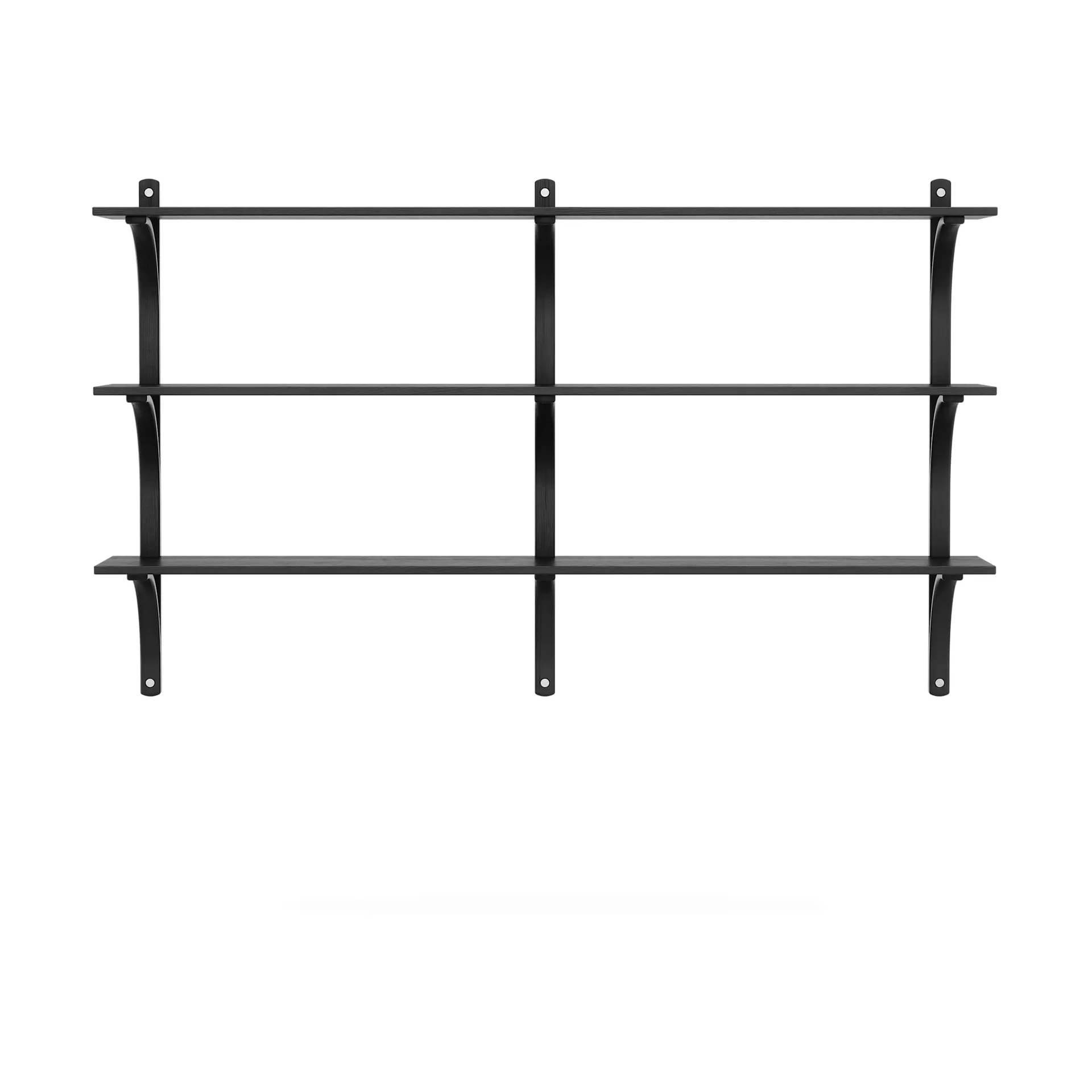 Levi hylde 3 hyldeplade, Sortlaseret ask-aluminium, 180 cm Swedese