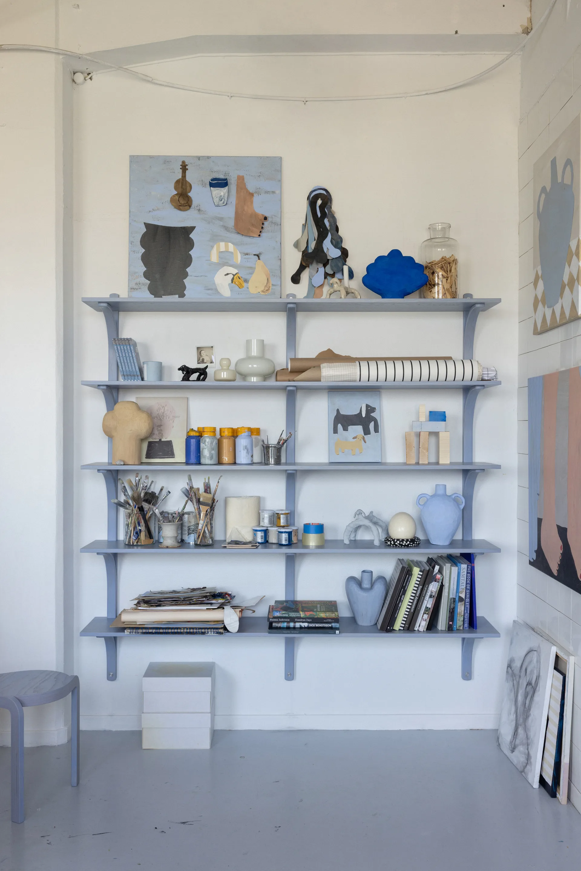 Levi hylde, Hvid ask-messing, 2 hylder, 180 cm Swedese