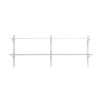 Levi hylde - Hvid ask-rustfrit stål, 2 hylder, 180 cm - Swedese