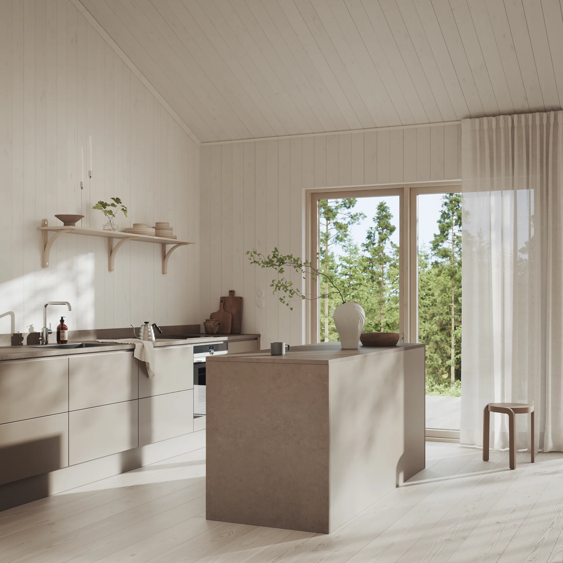 Levi hylde, Hvidpig. ask-messing, 2 hylder, 180 cm Swedese