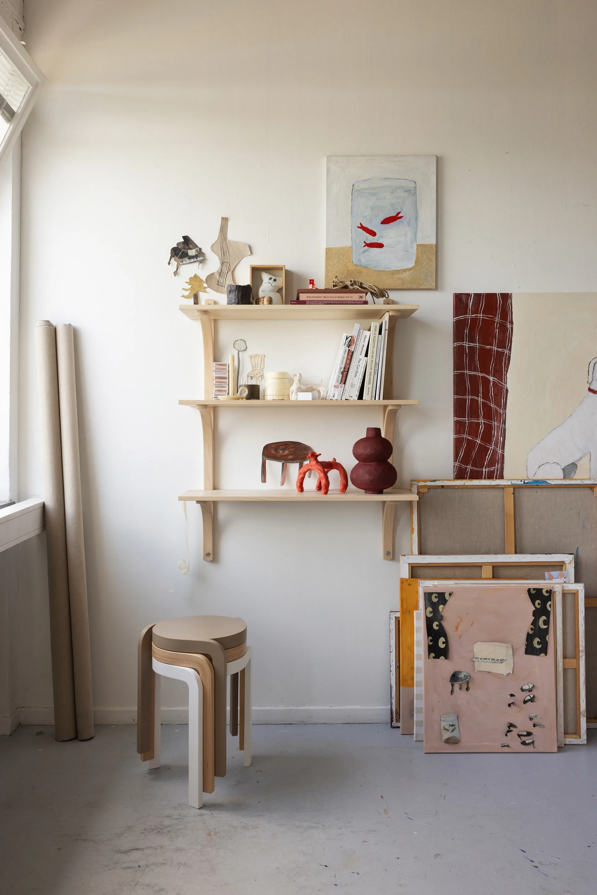 Levi hylde, Moss green-messing, 2 hylder, 180 cm Swedese