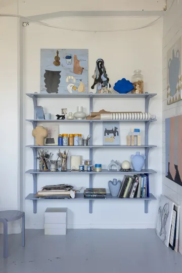 Levi hylde - Moss green-rustfrit stål, 2 hylder, 90 cm - Swedese