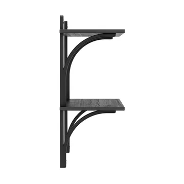 Levi hylde - Sort ask-rustfrit stål, 2 hylder, 90 cm - Swedese