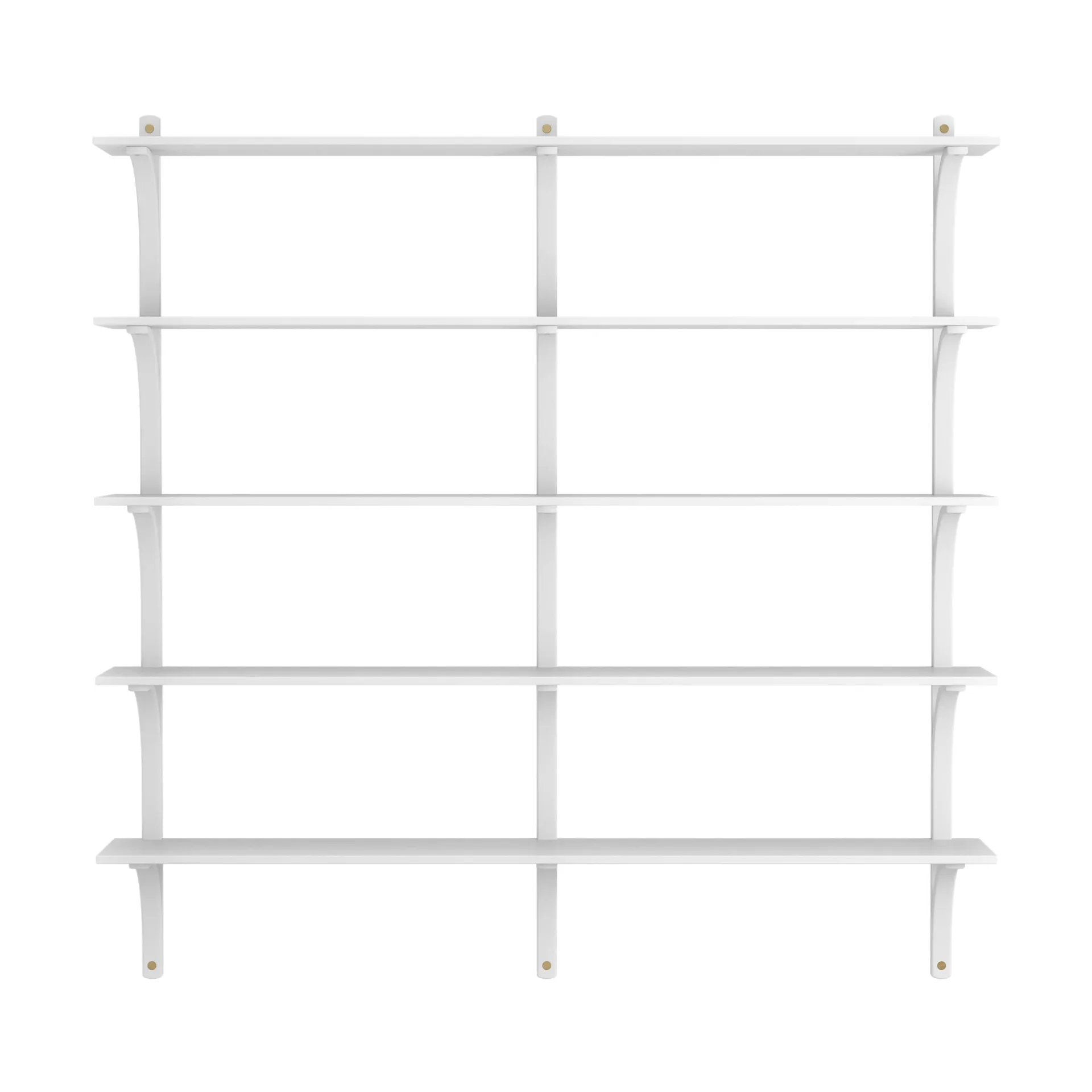 Levi reol 5 hyldeplade, Hvidlaseret ask-messing, 180 cm Swedese