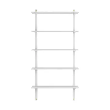 Levi reol 5 hyldeplade - Hvidlaseret ask-messing, 90 cm - Swedese