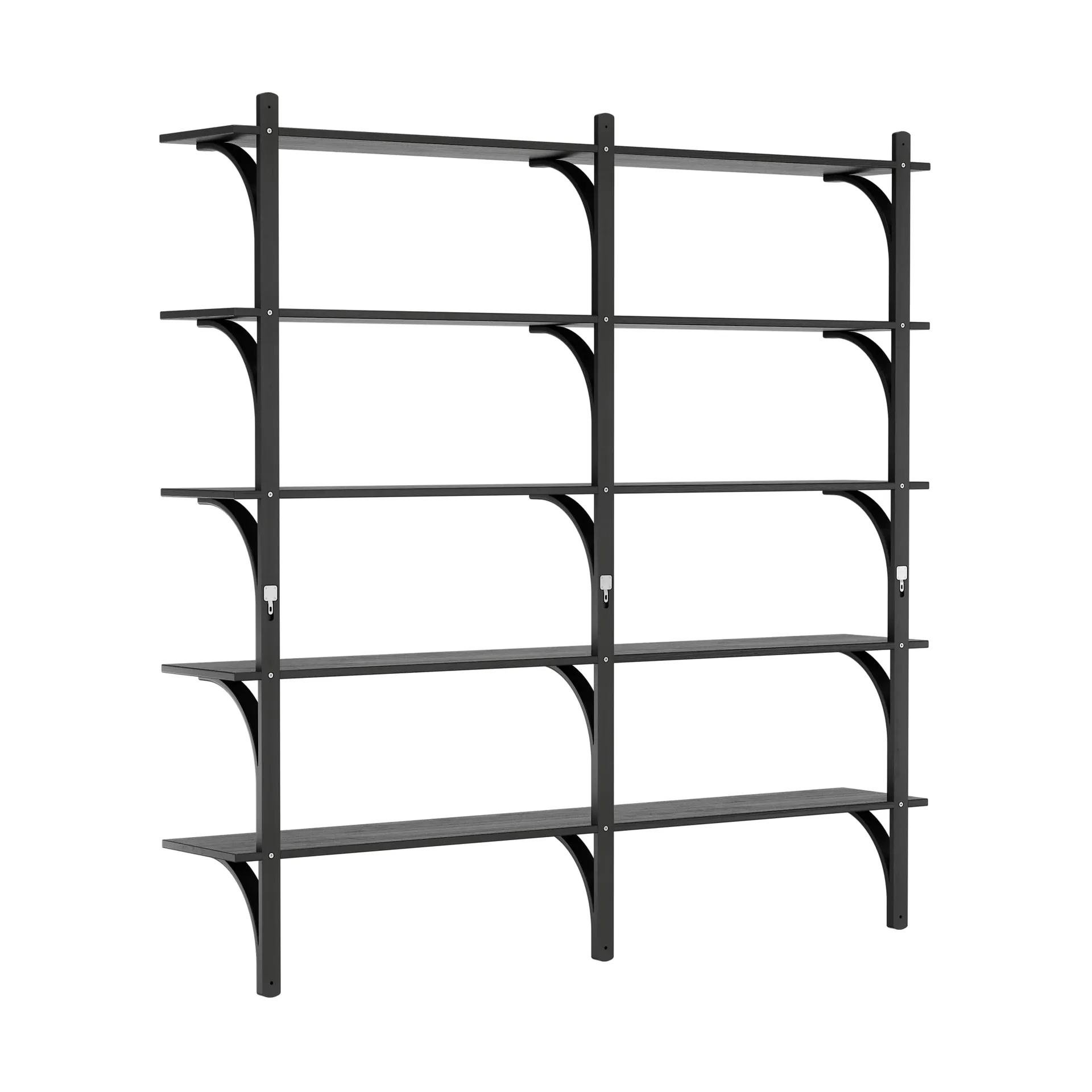 Levi reol 5 hyldeplade, Sortlaseret ask-aluminium, 180 cm Swedese