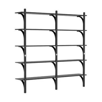 Levi reol 5 hyldeplade - Sortlaseret ask-aluminium, 180 cm - Swedese
