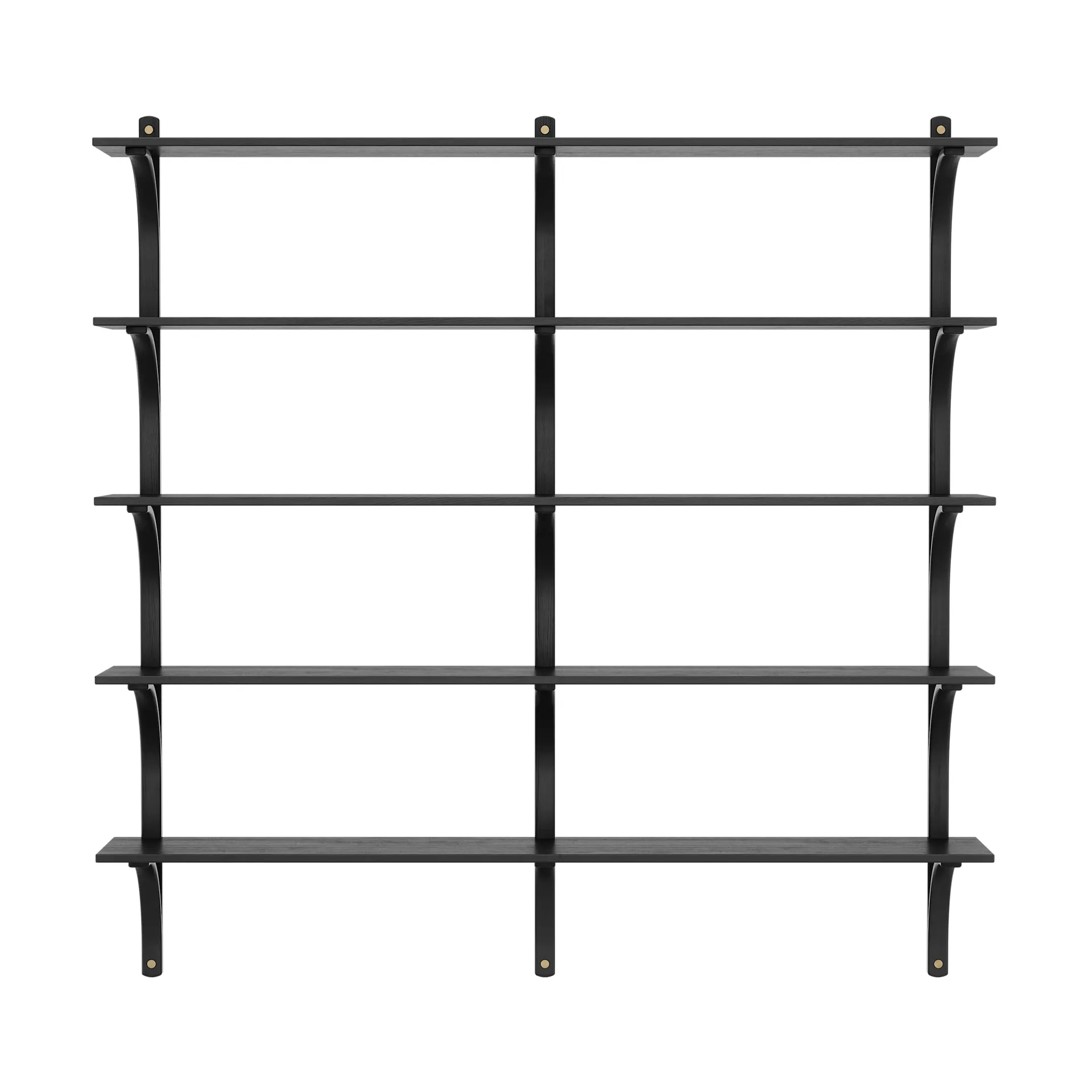 Levi reol 5 hyldeplade, Sortlaseret ask-messing, 180 cm Swedese