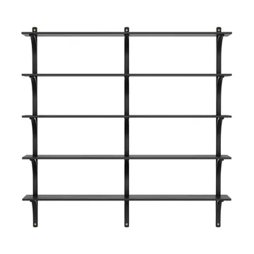 Levi reol 5 hyldeplade - Sortlaseret ask-messing, 180 cm - Swedese