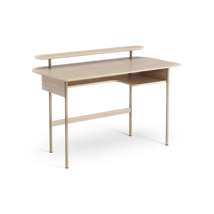 Luna skrivebord med hylde - Eg hvidpigmenteret - Swedese