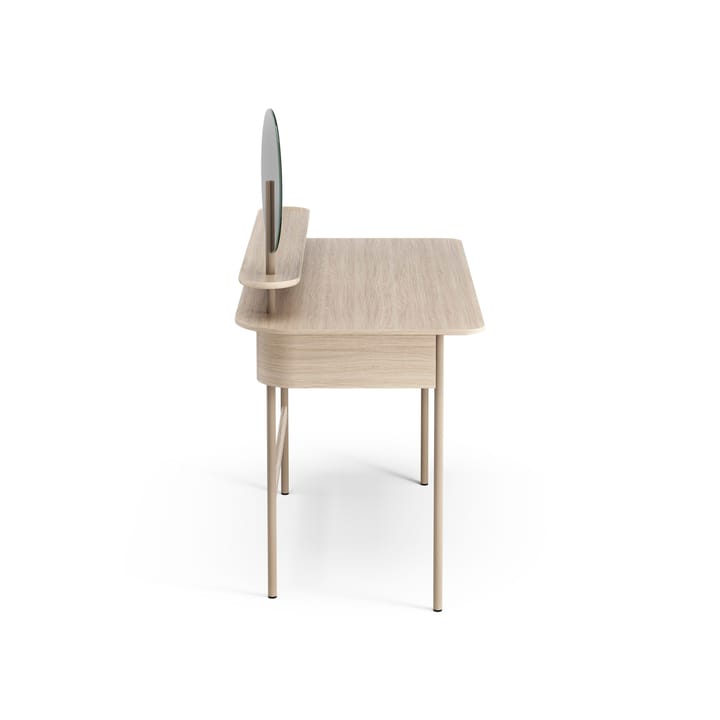 Luna skrivebord med skuffe, hylde og spejl - Eg hvidpigmenteret - Swedese