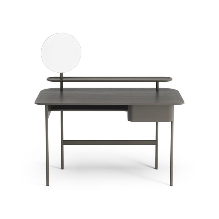 Luna skrivebord med skuffe, hylde og spejl - Eg orkan grå - Swedese