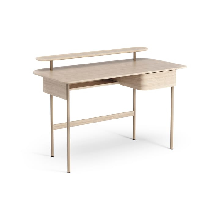 Luna skrivebord med skuffe og hylde - Eg hvidpigmenteret - Swedese